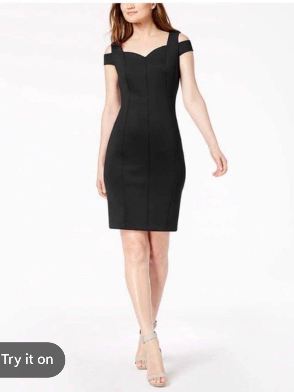 Calvin Klein Women’s “Little Black Dress” -SZ 12-Scuba Sleeveless Cocktail Dress